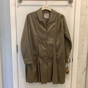 Vintage FLAX By Jeanne Englehart Long Washed Silk Dress Robe Shrug Jacket Small